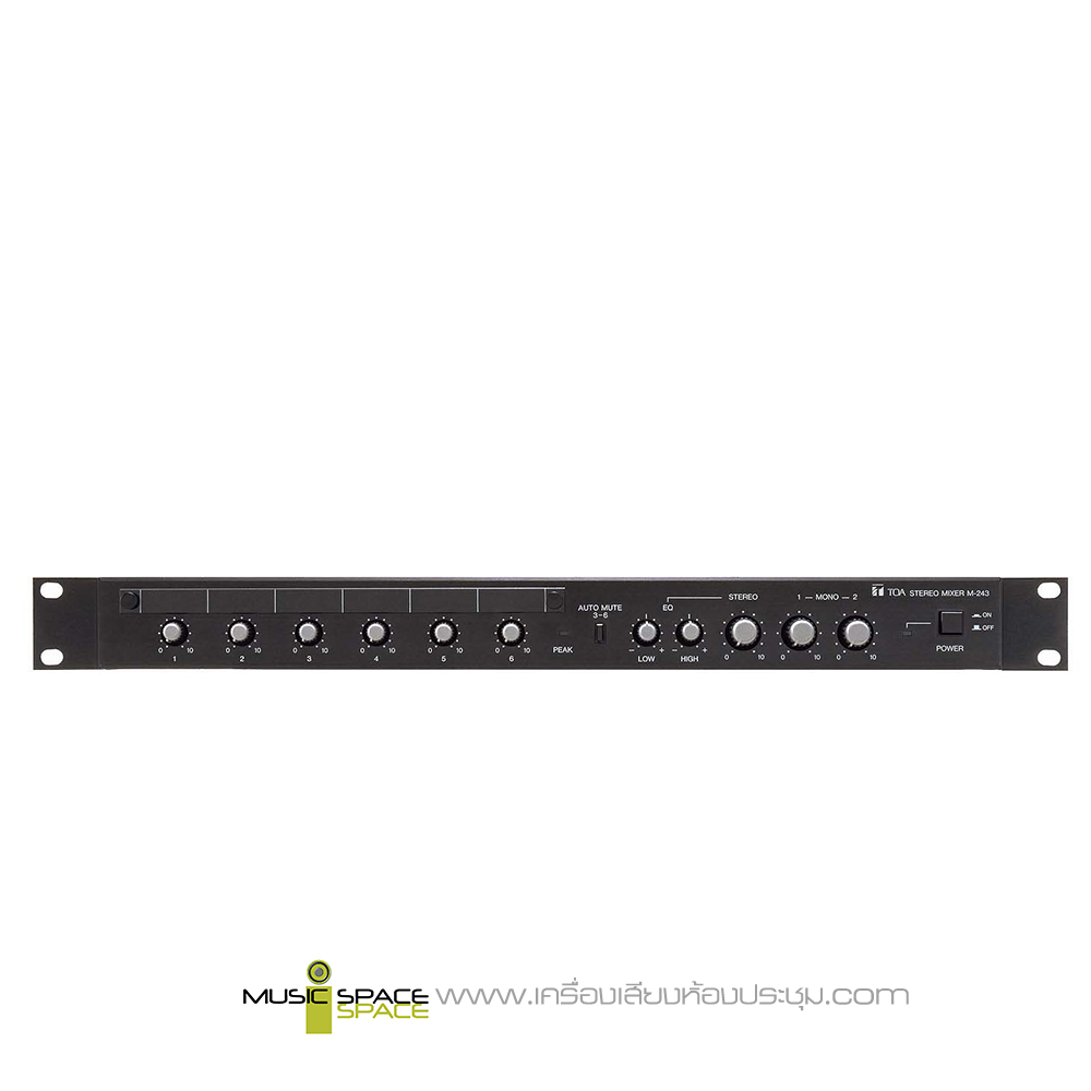 Background Music Applications TOA M-243 Stereo Mixer 6 Channel Audio Rack Mountable for Paging 